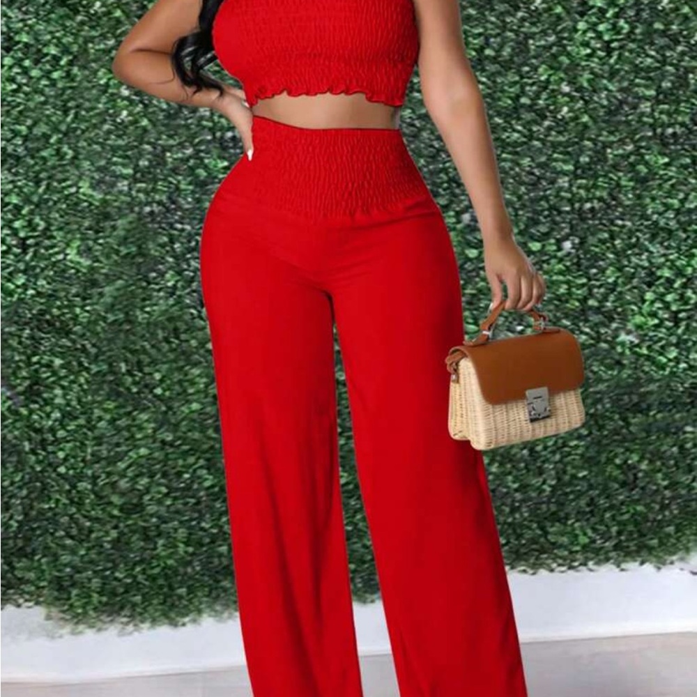Elegant Red Women's Jumpsuit